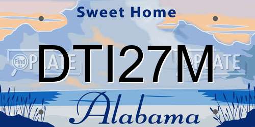 DTI27M Alabama License Plate