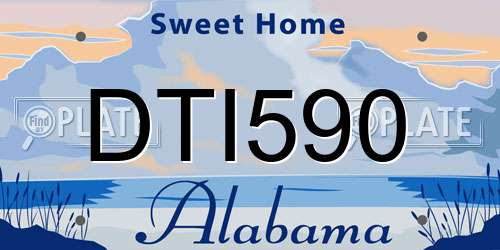 DTI590 Alabama License Plate