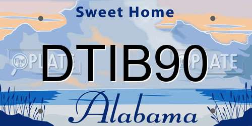 DTIB90 Alabama License Plate