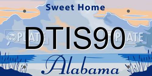DTIS90 Alabama License Plate