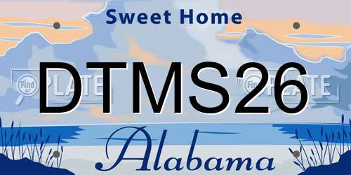 DTMS26 Alabama License Plate