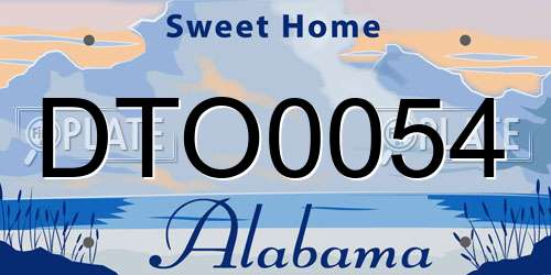 DTO0054 Alabama License Plate