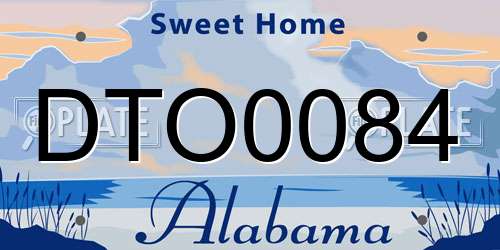 DTO0084 Alabama License Plate