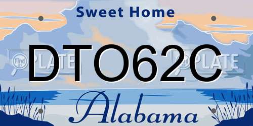 DTO62C Alabama License Plate