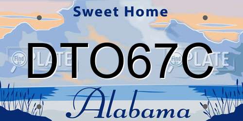 DTO67C Alabama License Plate