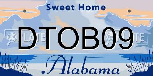 DTOB09 Alabama License Plate
