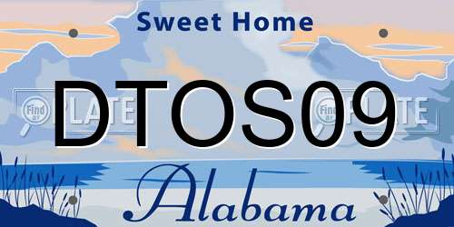 DTOS09 Alabama License Plate