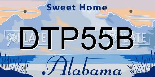 DTP55B Alabama License Plate