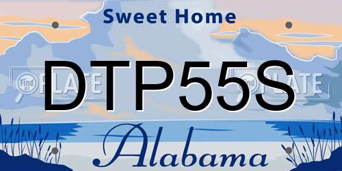 DTP55S Alabama License Plate