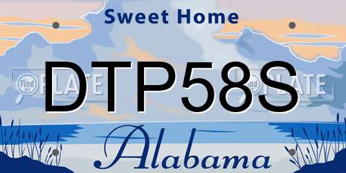 DTP58S Alabama License Plate