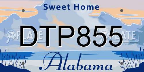 DTP855 Alabama License Plate