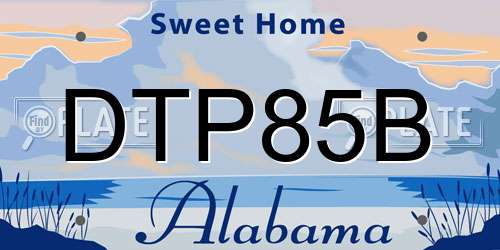DTP85B Alabama License Plate