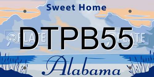 DTPB55 Alabama License Plate