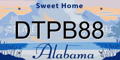 DTPB88 Alabama License Plate