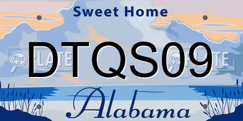 DTQS09 Alabama License Plate