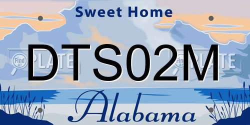 DTS02M Alabama License Plate