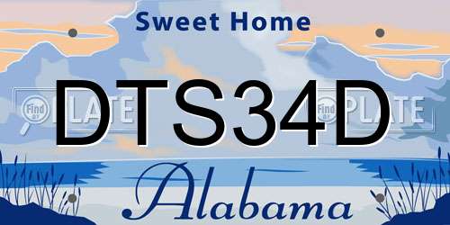 DTS34D Alabama License Plate