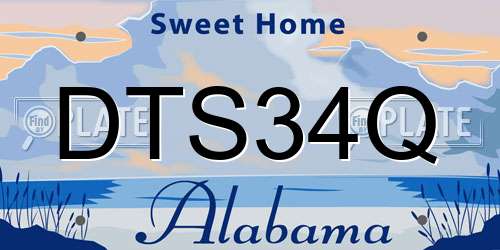 DTS34Q Alabama License Plate