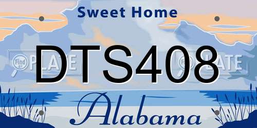 DTS408 Alabama License Plate