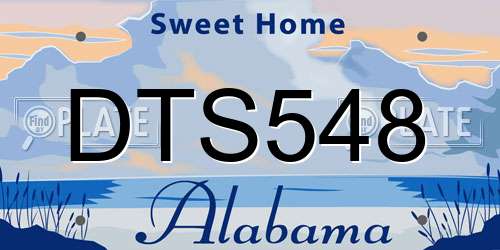 DTS548 Alabama License Plate