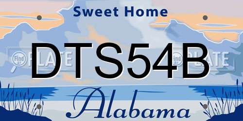 DTS54B Alabama License Plate