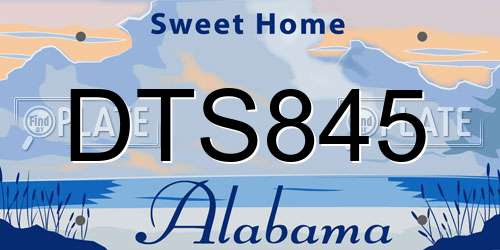 DTS845 Alabama License Plate