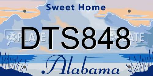 DTS848 Alabama License Plate