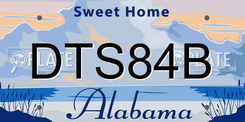 DTS84B Alabama License Plate