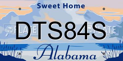 DTS84S Alabama License Plate