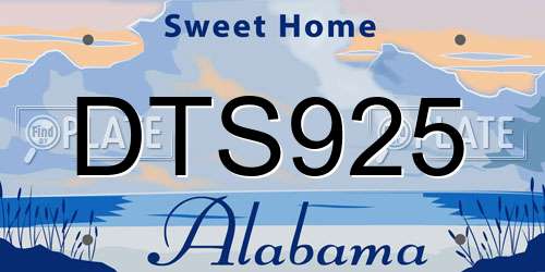 DTS925 Alabama License Plate