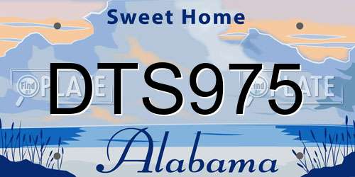 DTS975 Alabama License Plate