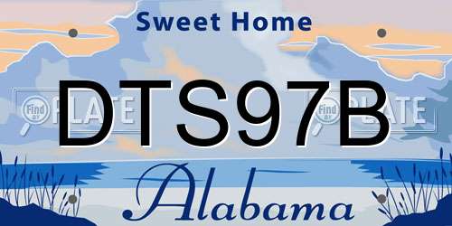 DTS97B Alabama License Plate
