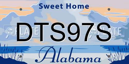 DTS97S Alabama License Plate