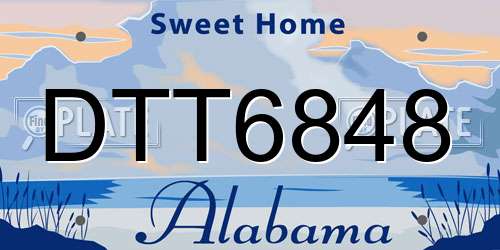 DTT6848 Alabama License Plate