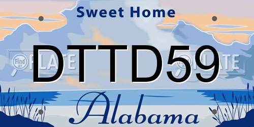 DTTD59 Alabama License Plate