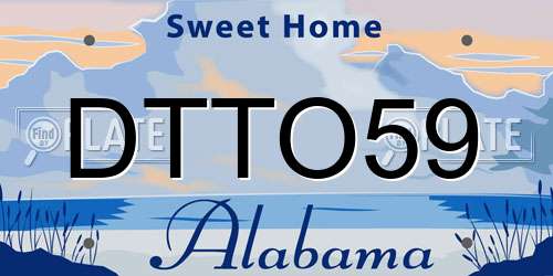 DTTO59 Alabama License Plate