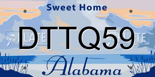 DTTQ59 Alabama License Plate