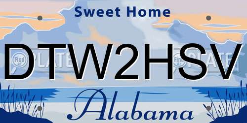 DTW2HSV Alabama License Plate
