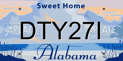 DTY27I Alabama License Plate
