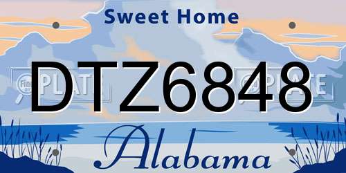 DTZ6848 Alabama License Plate