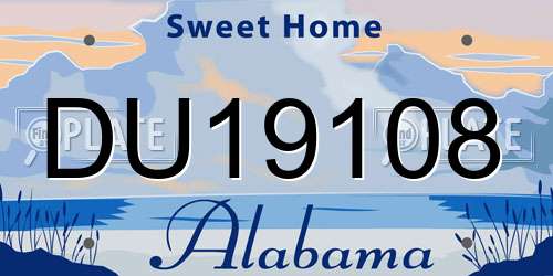 DU19108 Alabama License Plate