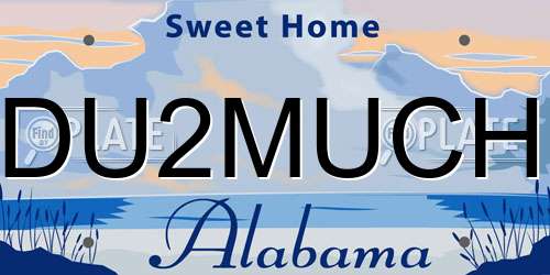 DU2MUCH Alabama License Plate