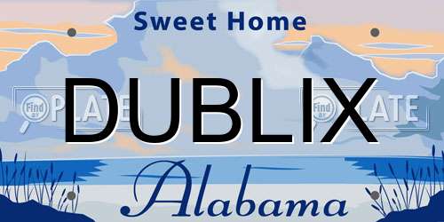 DUBLIX Alabama License Plate