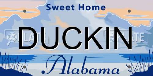 DUCKIN Alabama License Plate