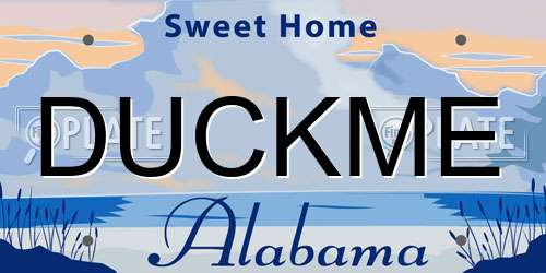 DUCKME Alabama License Plate