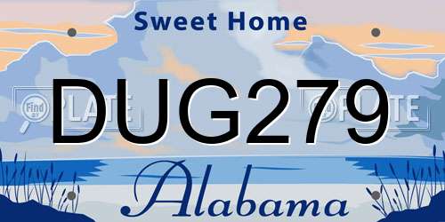DUG279 Alabama License Plate