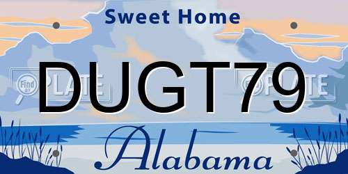 DUGT79 Alabama License Plate