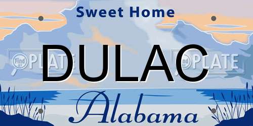DULAC Alabama License Plate
