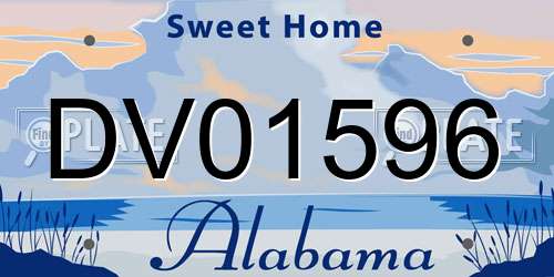 DV01596 Alabama License Plate