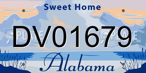 DV01679 Alabama License Plate